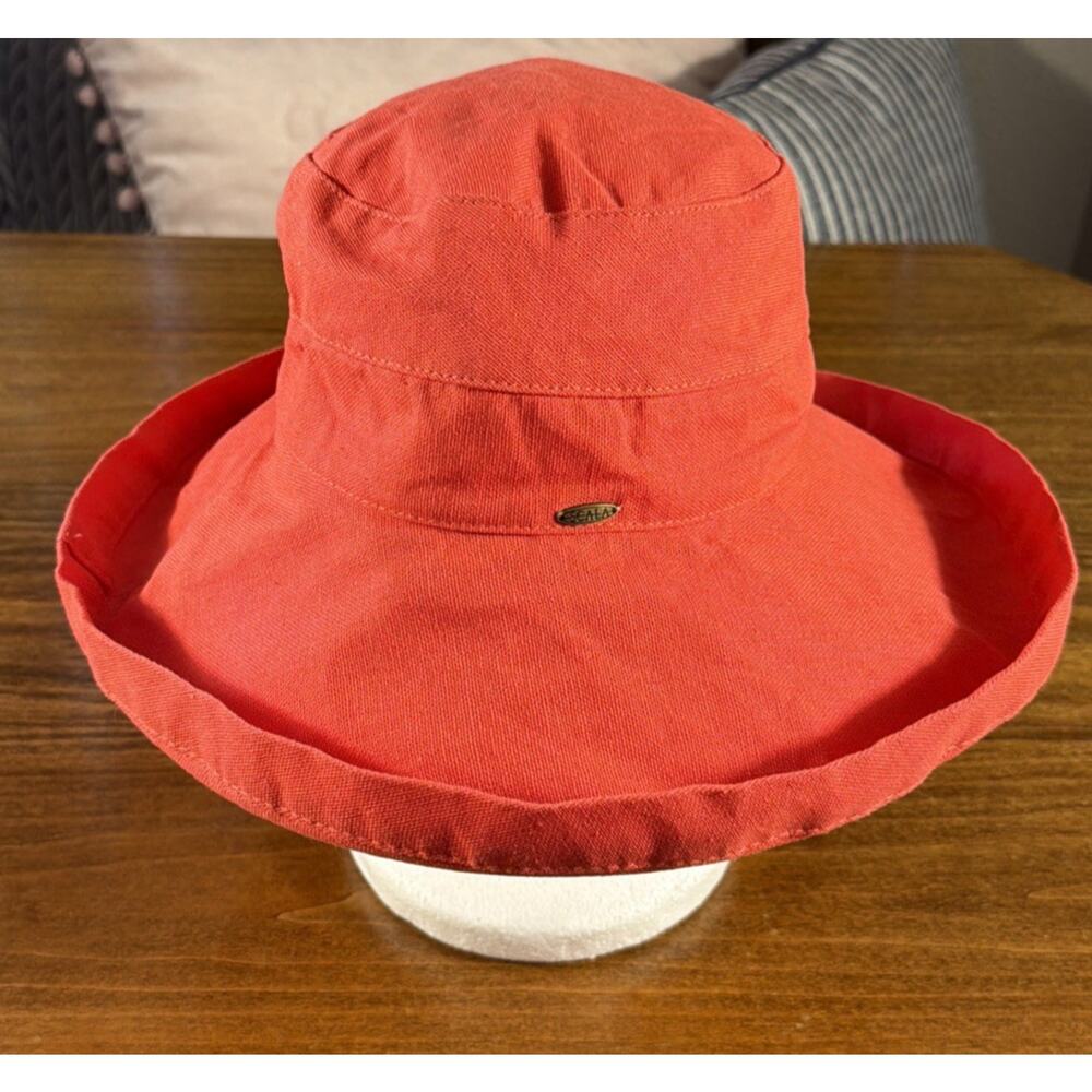 Scala Women's Sun Hat One Size Coral 100% Cotton UPF 50+